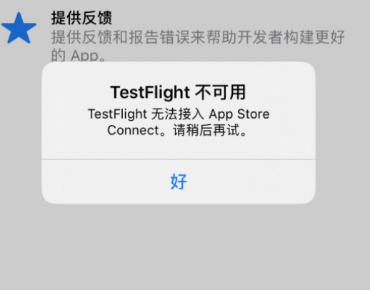苹果手机下载了testflight显示不可用