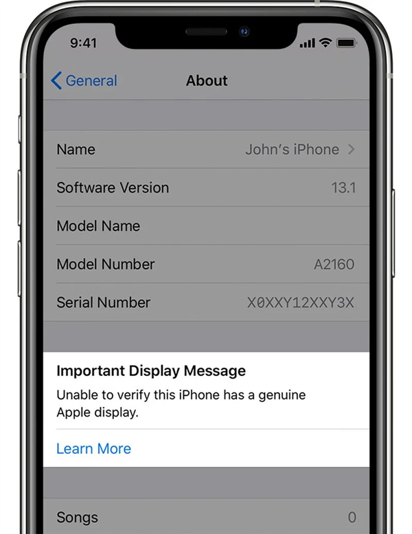 iOS 14.4更新后提示非原装摄像头的iPhone弹出警告