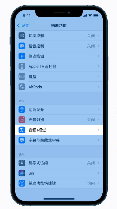 iPhone 12怎么调整音频,苹果12视觉设置在哪里